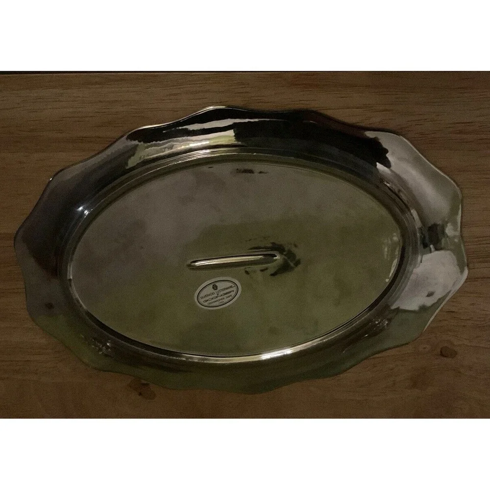 Silverado Lusterware Godinger Silver Plated Cream And Suger Bowls With‎ Platter